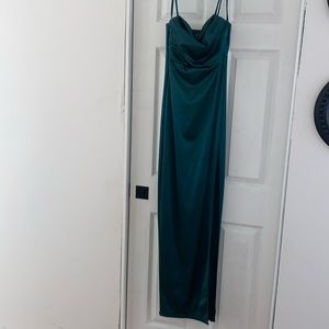 Windsor hunter green satin size medium dress!
